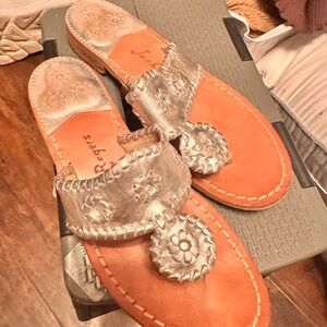 Jack Rogers Metallic Silver Sandals